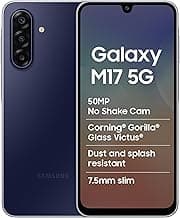 Samsung Galaxy M17 5G Mobile (Sapphire Black, 4GB RAM, 128GB Storage) | 50MP OIS Triple Camera | Gorilla Glass Victus | IP54 | 6 Gen OS Upgrades | AI | Gemini Live | Lag-Free Gaming | Without Charger
