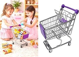 Beauty Tool Miniature Shopping Basket for Kids/Shopping Basket with Foldable Handle for Grocery, Vegetable, Fruit and Household Storage for Kids (1pcs)