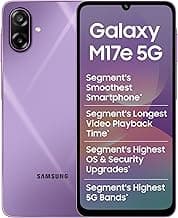 Samsung Galaxy M17e 5G Mobile (Vibe Violet, 4GB RAM, 128GB Storage) | Smoothest 120 Hz Refresh Rate| Monster 6000 mAh Battery | IP54 | 6 Gen OS Upgrades | AI | Gemini Live | Without Charger