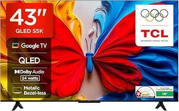 TCL 108 cm (43 inches) Metallic Bezel-Less FHD QLED TV 43S5K (Black)