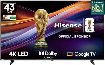 Hisense 108 cm (43 inches) E6N Series 4K Ultra HD Smart LED Google TV 43E6N (Black)