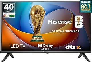 Hisense 100 cm (40 Inches) FHD Smart TV | HDR10 | 4K AI Upscaler | 20W Powerful Speakers, DTS Virtual: X | AI Sports Mode | Voice Remote | VIDAA OS | 40A4Q (Black)