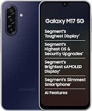 Samsung Galaxy M17 5G Mobile (Sapphire Black, 6GB RAM, 128GB Storage) | 50MP OIS Triple Camera | Super AMOLED Display | Gorilla Glass Victus | 6 Gen OS Upgrades | Knox Security | AI