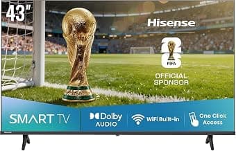 Hisense 43 Inch (108 cm) Full HD Smart LED TV | Dolby Audio | Bezel-Less Design | VIDAA Smart OS | Built-in Wi-Fi | Screen Mirroring | 2 HDMI | 2 USB (43E4S, Black)