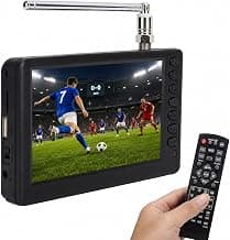 Portable Mini Digital TV, 5 Inch TFT LED, 1080P HD with Remote, Rechargeable Battery, Compatible with USB, TF Card, ATSC for Car