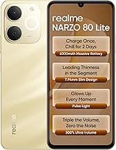 realme NARZO 80 Lite 4G (Beach Gold 2026, 4GB+64GB) | 6300mAh Segment's Biggest Battery | 7.94mm Slim Design | 300% Ultra Volume | Pulse Light: 9 Colors, 5 Glow Modes | Ai Assist