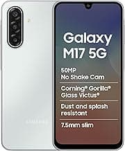 Samsung Galaxy M17 5G Mobile (Moonlight Silver, 6GB RAM, 128GB Storage) | 50MP OIS Triple Camera | Gorilla Glass Victus| IP54 | 6 Gen OS Upgrades | AI | Gemini Live | Lag-free Gaming | Without Charger