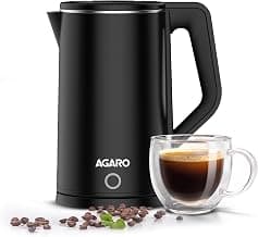 AGARO Elegant Electric Kettle, 1.8L, 1500 Watt, Double Layered Stainless Steel Inner Body, Quick Boil, Water Boiler, Hot Water Kettle, For Making Black Tea & Black Coffee, Auto Shut Off
