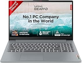 Lenovo Ideapad Slim 3 AMD Ryzen 5 7520U 15.6" (39.6cm) FHD Thin and Light Laptop (16GB/512GB SSD/Windows 11/Microsoft 365 Basic + Office Home 2024/Backlit Keyboard/Grey/1.6Kg), 82XQ00XDIN