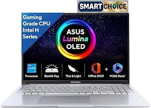 ASUS Vivobook 16,Smartchoice, 13th Gen, Intel Core i5-13420H,16GB RAM,512GB SSD,FHD, OLED,Win 11,M365 Basic (1Y),Backlit Keyboard,Office 2024,Silver,1.88 kg,X1605VA-SH1952WS, Thin & Light Laptop