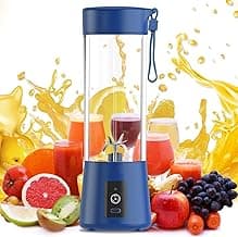 Portable 6-Blade Juicer Blender with Built-In Jar, Juice Mixer Bottle, Fruit Juice Machine, USB Rechargeable Personal Size Juicer Grinder for Juices, Kitchen Appliance for Protein & Milk Shakes (Multi