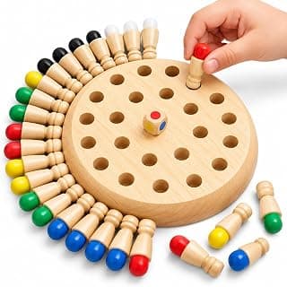 Toy Imagine Wooden Color Memory Chess Game for Kids Age 3+ | Wooden Memory Match Stick Chess Board Game | Brain Puzzle Toy for Boys, Girls & Adults | Montessori Learning & Family Game
