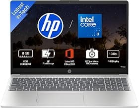 HP 15, (i3 14th Gen) Intel Core 3 100U (8GB DDR5, 512GB SSD), Micro-Edge, Anti-Glare, 15.6''/39.6cm, Win11, M365* Office24, Silver, 1.59kg, fd1225tu, FHD Camera, Dual Speakers Laptop