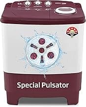 Voltas beko, A Tata Product 6 kg 5 Star Semi-Automatic Top Load Washing Machine With Air Dry (WTT60UNX/OK3R0R0W01, Burgundy, Special Pulsator Technology)