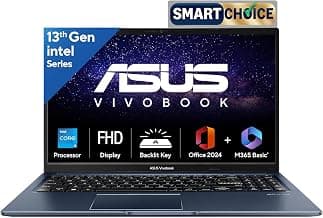 ASUS Vivobook 15,13th Gen,Intel Core i5-13420H(Intel UHD iGPU/16GB RAM/1TB SSD/FHD/15.6"/60Hz/Backlit Keyboard/Windows 11/M365 Basic (1Year)*/Office Home 2024/Quiet Blue/1.70 kg) X1502VA-BQ1297WS