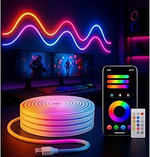 One94Store Smart LED Strip Light 5M with App & Remote Control, Music Sync RGB Lights, 16 Million Colors, Flexible SMD Rope Light for Gaming Room, Bedroom, TV Backlight, Home Decor, Party Decoration