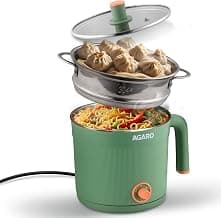 AGARO Regency Multipurpose Kettle With Steamer, 1.2L Inner Pot, Double Layered Body, Variable Temperature Settings, Wide Mouth, Boiling, Steaming, Tea, Coffee, Egg, Vegetable Boiling, 600W, Sea Green
