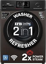 IFB 8 Kg 5 Star, 9 Swirl Wash, Steam Refresh, Eco Inverter Motor, WiFi Enabled, DeepClean®Ai Powered Fully Automatic Front Load Washing Machine(SENATOR MBN 8012, 2X Power Steam®,Inbuilt Heater,Mocha)
