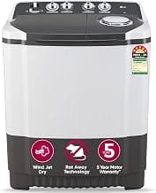 LG 7 Kg 5 Star Wind Jet Dry Semi-Automatic Top Loading Washing Machine (P7020NGAZ, Dark Gray, Rat Away Feature)