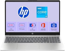 HP 15, 13th Gen Intel Core i3-1315U (8GB DDR4, 512GB SSD), FHD, Micro -Edge, Anti-Glare, 15.6''/39.6cm, Win11, M365* Office24, Silver, 1.59kg, fd0624tu, FHD Camera, UHD Graphics Laptop