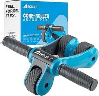 Boldfit Abs Roller for Men & Women Premium Ab Wheel Roller Stomach Abs Roller for Home Workout, Gym Ab Roller for Men Abs Workout Equipment for Abdominal Ab Roller Home Exercise Equipment - Blue