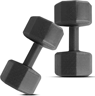 Slovic Dumbbells Set for Home Workout 10 KG [5 KG x 2] | Anti-Skid PVC Dumbbells Pair for Exercise | Home Gym Equipment for Home Workout | Exercise Equipement Weights for Home Gym
