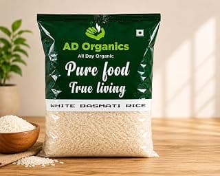 White Basmati Rice 1 kg | Premium Long Grain | Long Grain Rice for Daily Meals & Special Dishes | Healthy Indian Grocery Essential
