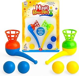 Ratna's Magic Blow Pipe Set of 2 Floating Ball Creative Magic Blowing Ball Toy Party Game for Kids & Adults