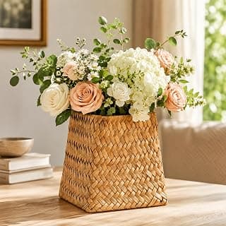 Nostrae by Ekhasa Handcrafted Rattan Vase for Dried Flowers & Plants