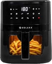 SOLARA Air Fryer For Home 4.5L with See Through Window, 10 Preset menus, 360° High Speed Air Circulation for Fry, Grill, Roast & Bake,Uses upto 90% less fat, 1500 Watts, Digital Touch Control, Black