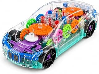 Storio 3D Baby Car Toy with 360 Degree Rotation, Gear Simulation Mechanical Car with Sound Music & Light Toys for Kids Boys & Girls, Multicolor