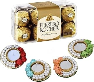 Saugat Traders Diwali Gift Combo Pack for Clients, Diwali Candles for Decoration for Home with Chocolate Box - Smokeless - Diwali Gift for Employee - Clients