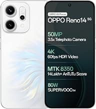 Oppo Reno14 5G (Pearl White, 8GB RAM, 256GB Storage) with No Cost EMI/Additional Exchange Offers