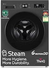 LG 8 Kg, 5 Star, Wi-Fi, Direct Drive Technology, Steam Wash, 6 Motion DD, Fully-Automatic Front Load Washing Machine (FHB1208Z4M, Allergy Care, In-Built Heater, Touch Panel, Middle Black)