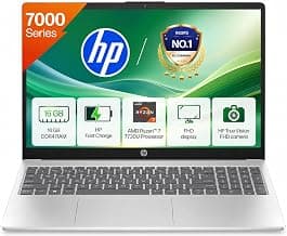 HP 15 Laptop, AMD Ryzen 7 7730U (16GB DDR4,512GB SSD) Anti-Glare, Micro-Edge,15.6''/39.6cm, FHD, Win11, M365 Basic(1yr),Office Home24,Silver,1.59kg,FHD Camera w/Privacy Shutter, Backlit KB, fc0761AU