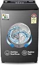 VW V8 TurboWash 8 Kg 5 Star Fully-Automatic Top Loading Washing Machine (Grey)