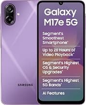 Samsung Galaxy M17e 5G Mobile (Vibe Violet, 4GB RAM, 128GB Storage, Monster 6000mAh Battery) | 120 Hz Refresh Rate | IP54 Rating | 6 Gen OS Upgrades | 50MP Dual Camera | Knox Security | AI