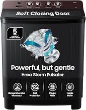 Samsung 8 kg, 5 Star, Soft Closing Door, Hexa Strom Pulsator, Semi-Automatic Top Load Washing Machine (WT80F4560RD/TL, Light Gray, 5 Year Warranty on Wash Motor)