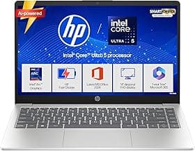 HP 14 Smartchoice, Intel Core Ultra 5 125H 12 TOPS, 24GB DDR5 (Upgradeable) 1TB SSD, Anti-Glare, FHD, 14''/35.6cm,Win11, M365*Office24, Silver, 1.4kg, ep1180tu, FHD Camera w/Shutter, Backlit AI Laptop
