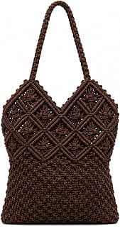 Boho Tote Bag for Women, Cotton, with Tassel & Shell Embellishments, Zipper Closure, Stylish for College, Office, Shopping