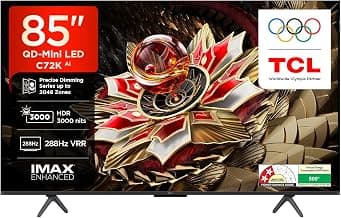 TCL 215 cm (85 inches) 4K UHD Smart QD-Mini LED Google TV 85C72K