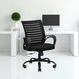 IAFA FURNITURE Diego Mid-Back Mesh Office Chair | 2 Year Warranty | Tilting & Height Adjustable Mechanism | Heavy-Duty Metal Base (Black) (DIY) (Black)