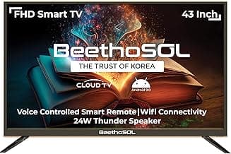 108 cm (43 inch) Frame Less Full HD LED Smart Android TV (43BZ37), Black