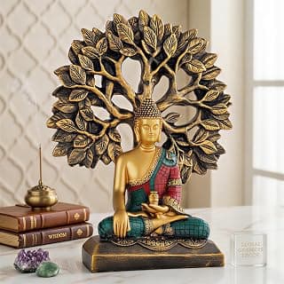 Global Grabbers Buddha Statue Showpiece Idol Home Decor Decoration Items for Living Room and Gifts