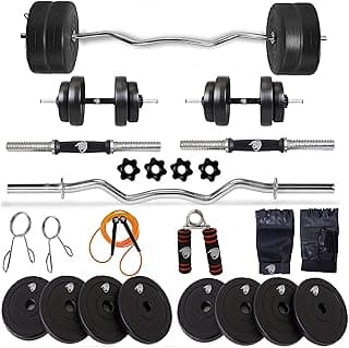 BULLAR Home Gym Set, Home Gym Combo With Curl Rod and Pair of Dumbbell Rods Gym Equipment for Men and Exercise Accessories for Fitness (10Kg Combo)