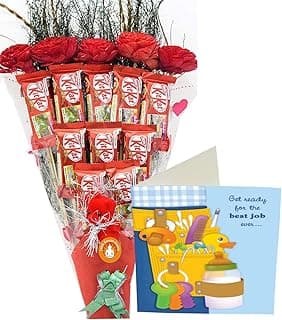 Holy Krishna's Soon to Be Mom Gift Bouquet of Nestle Kitkat Chocolate Pack of 10 with Soft Toy & Message Card + Laxmi ATM Card(All Items As Shown in Image)