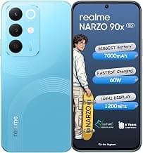 realme NARZO 90x 5G (Aqua Blue 2026, 6GB+128GB) | 7000mAh + 60W Biggest Battery & Fastest Charging in the Segment* | 144Hz Bright Display | Sony 50MP AI Rear Camera | 400% Ultra Boom Speaker