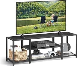 VASAGLE Modern TV Stand for TVs up to 65 Inches, 3-Tier Entertainment Center, Industrial TV Console Table with Open Storage Shelves, for Living Room, Bedroom ULTV097B22