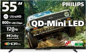PHILIPS 138 cm (55 inches) 4K Ultra HD QLED Smart QD-Mini LED Google TV 55MLED610/94