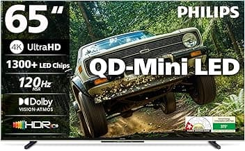 PHILIPS 164 cm (65 inches) 4K Ultra HD QLED Smart QD-Mini LED Google TV 65MLED610/94